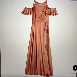 Women Nine West Flounce Maxi Dress size XL elegant soft sleek overlapping style